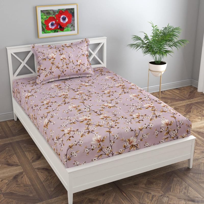 Image of Florida Polycotton Bedsheet (Reeva Mauve, King)