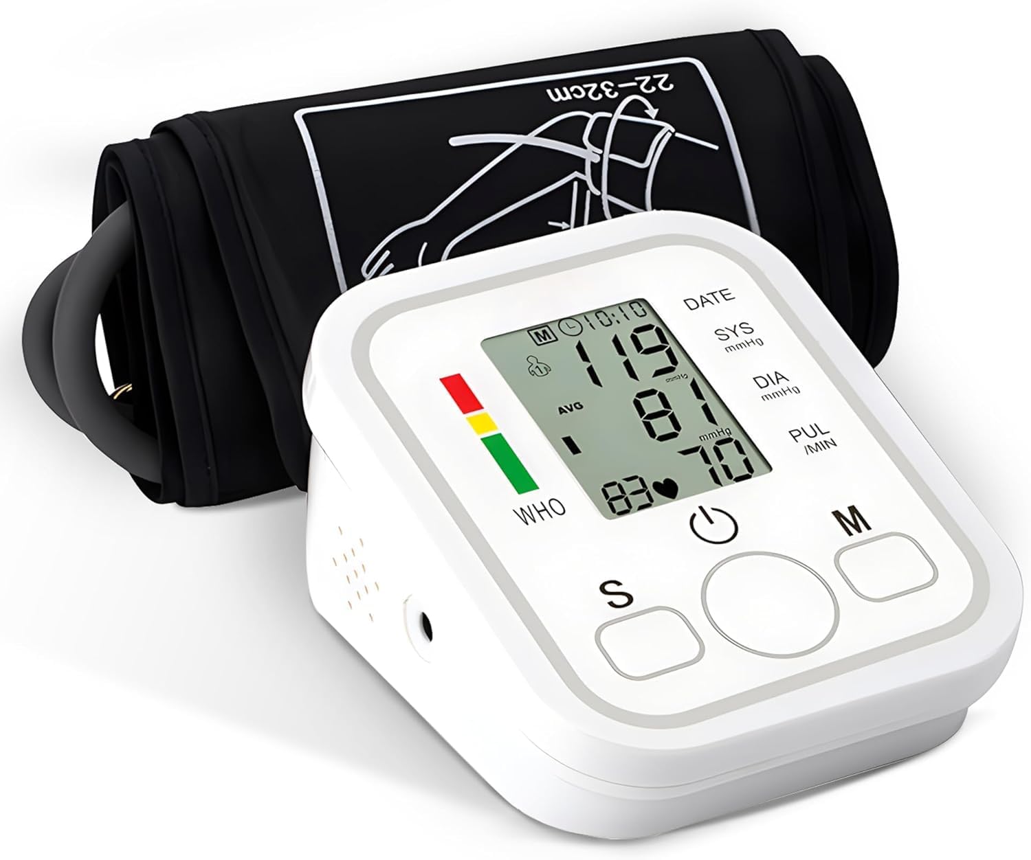 Blood Pressure Monitors, Upper Arm Large Cuff Blood Pressure Machine for Home Use, Universal Comfort Wide BP Cuff (22-32 cm), Basic Automatic Upper Arm Blood Pressure Monitor, Heart Rate Machines-image-20