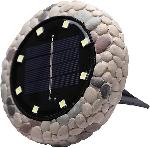 Luces solares de tierra, 8 LED, impermeables, brillantes en el suelo, decoración de piedra de suelo, luces de jardín alimentadas por energía solar,
