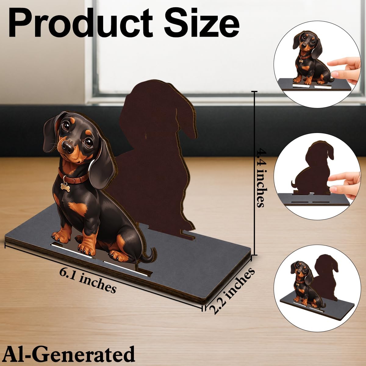 Cute Dachshund Wooden Napkin Holder for Table Farmhouse Kitchen Decor image 2