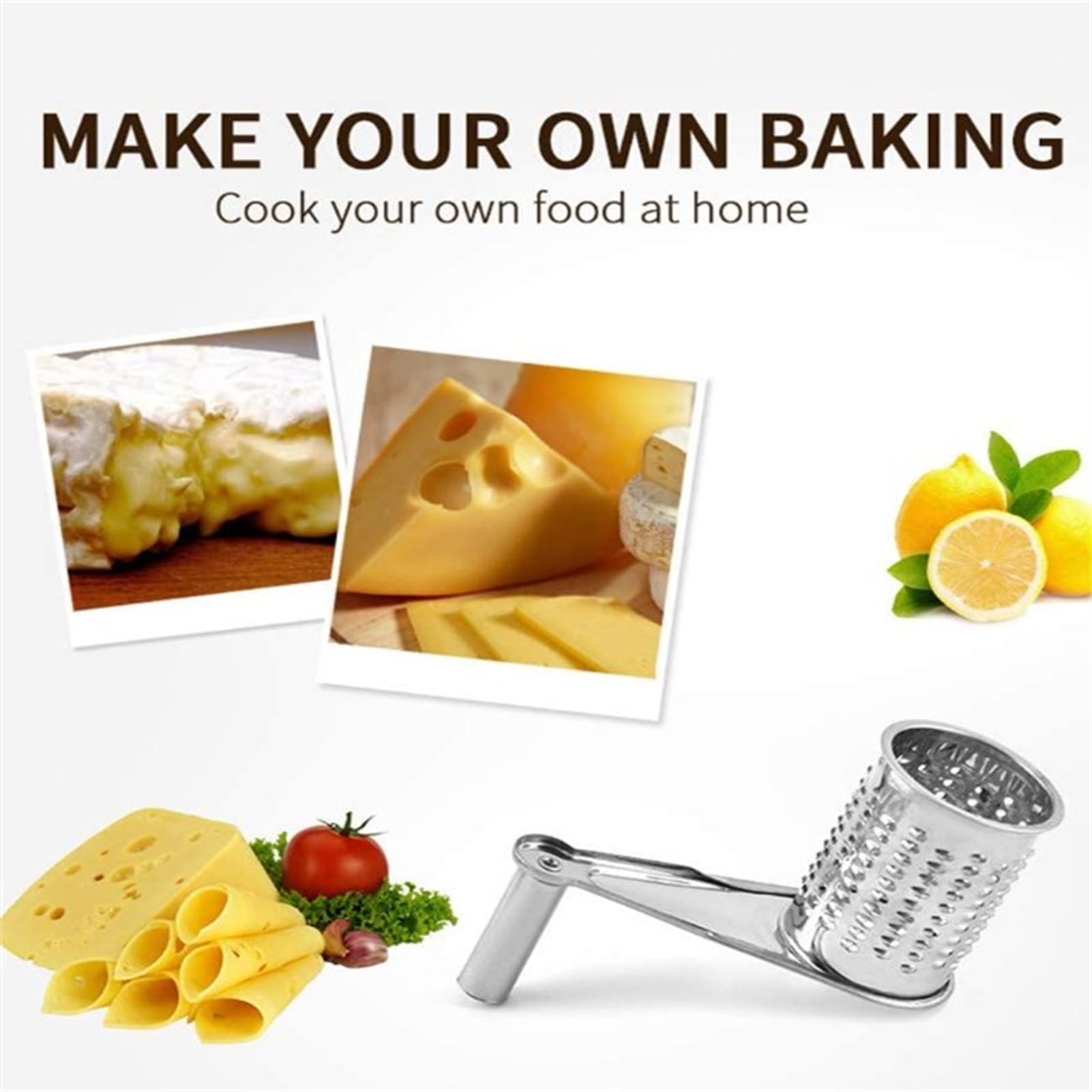 Grattugia Formaggio A Manovella In Acciaio - Multifunzione Per Cucina, Affetta E Trita Facilmente - Foto 7