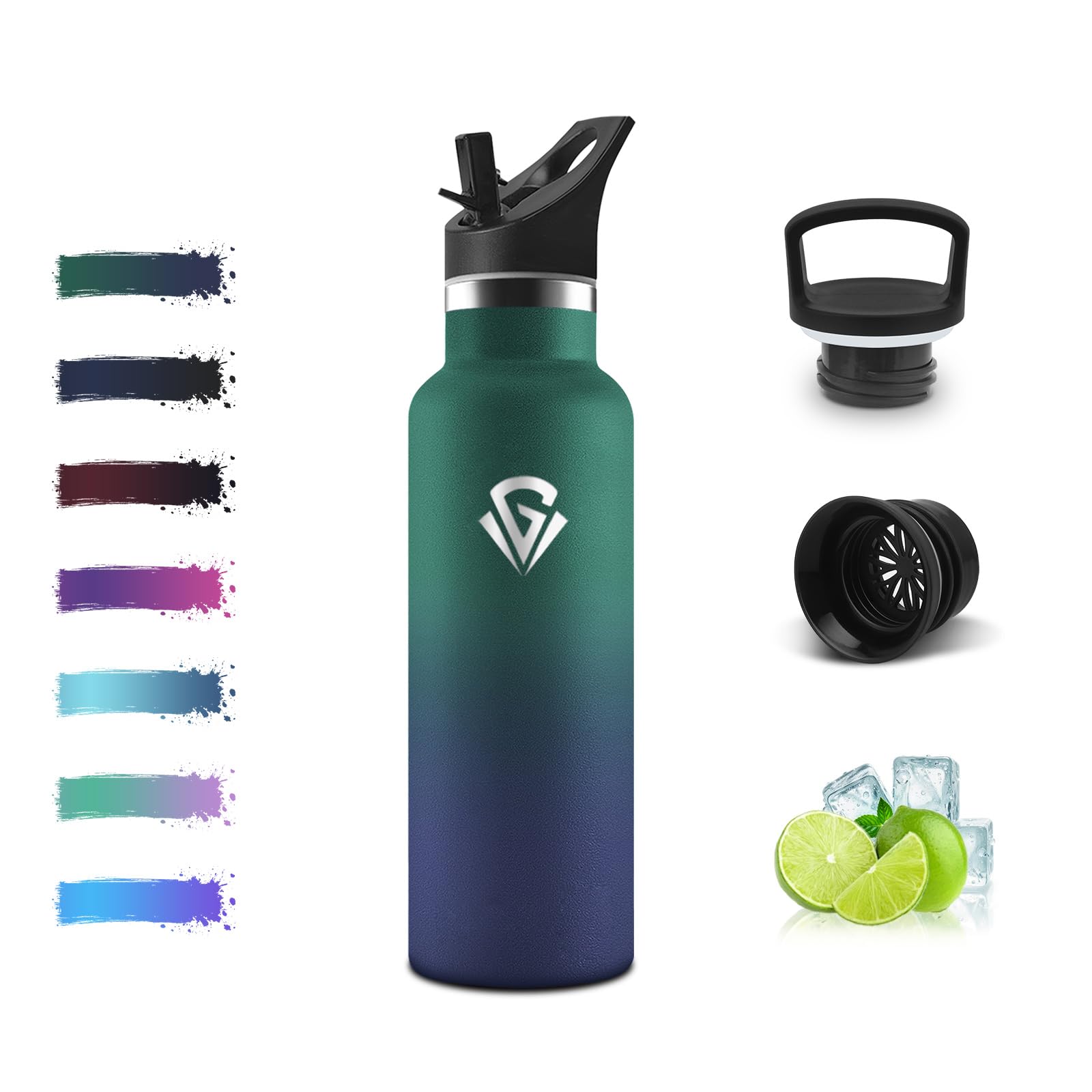 Mulbijeo Children's Water Bottle, BPA-Free, Thermal Mug with Straw, Leak-Proof Insulated Flask, Double-Walled, Stainless Steel, 500 ml, Thermos Flask for School, Travel, Jogging