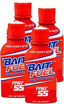 BAITFUEL Gel Fish Attractant Scientifically Proven Long-Lasting Gel X55 Scent Formula | 5 oz., 4-Pack