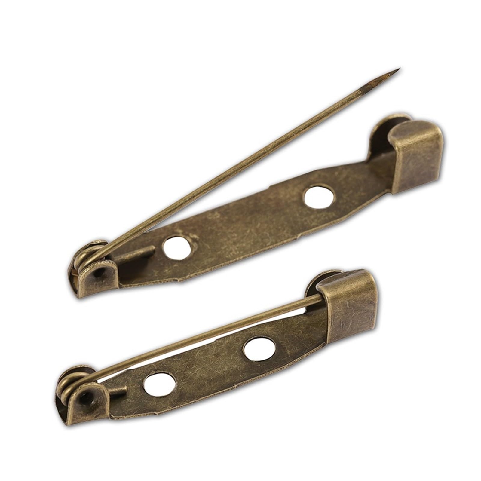 Brooch Pin Backs, 50pcs Brooch Clip Base Pins Blank for DIY Jewelry Making Supplies(Bronze,35 mm)