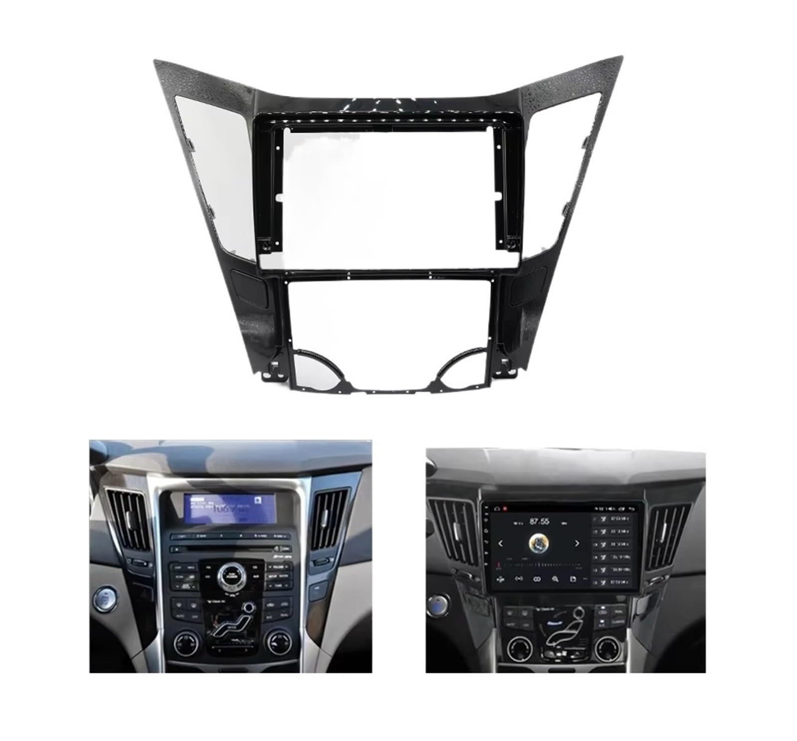 Cadre Tableau Bord Radio Cadre Fascia Audio Voiture 9 Pouces Panneau D'installation D'autoradio Android pour Hyundai pour Sonata 2011–2015 Cadre Panneau D'autoradio(Only Frame)