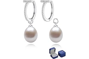 Exquisite Freshwater Pearl and Diamond Drop Earrings: A Symphony of Elegance