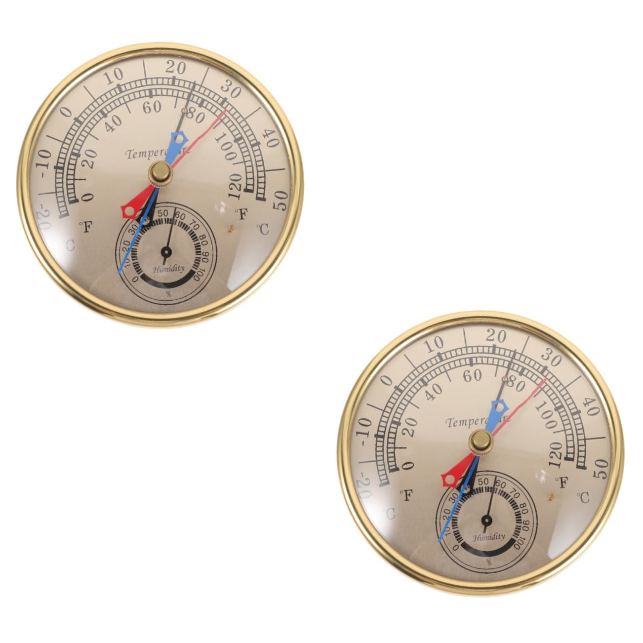 ibasenice 2 Pièces Thermomètre et compteur d'humidité horloges de jardin extérieures étanches camping en plein air météo thermomètre extérieur thermomètre précis Plastique