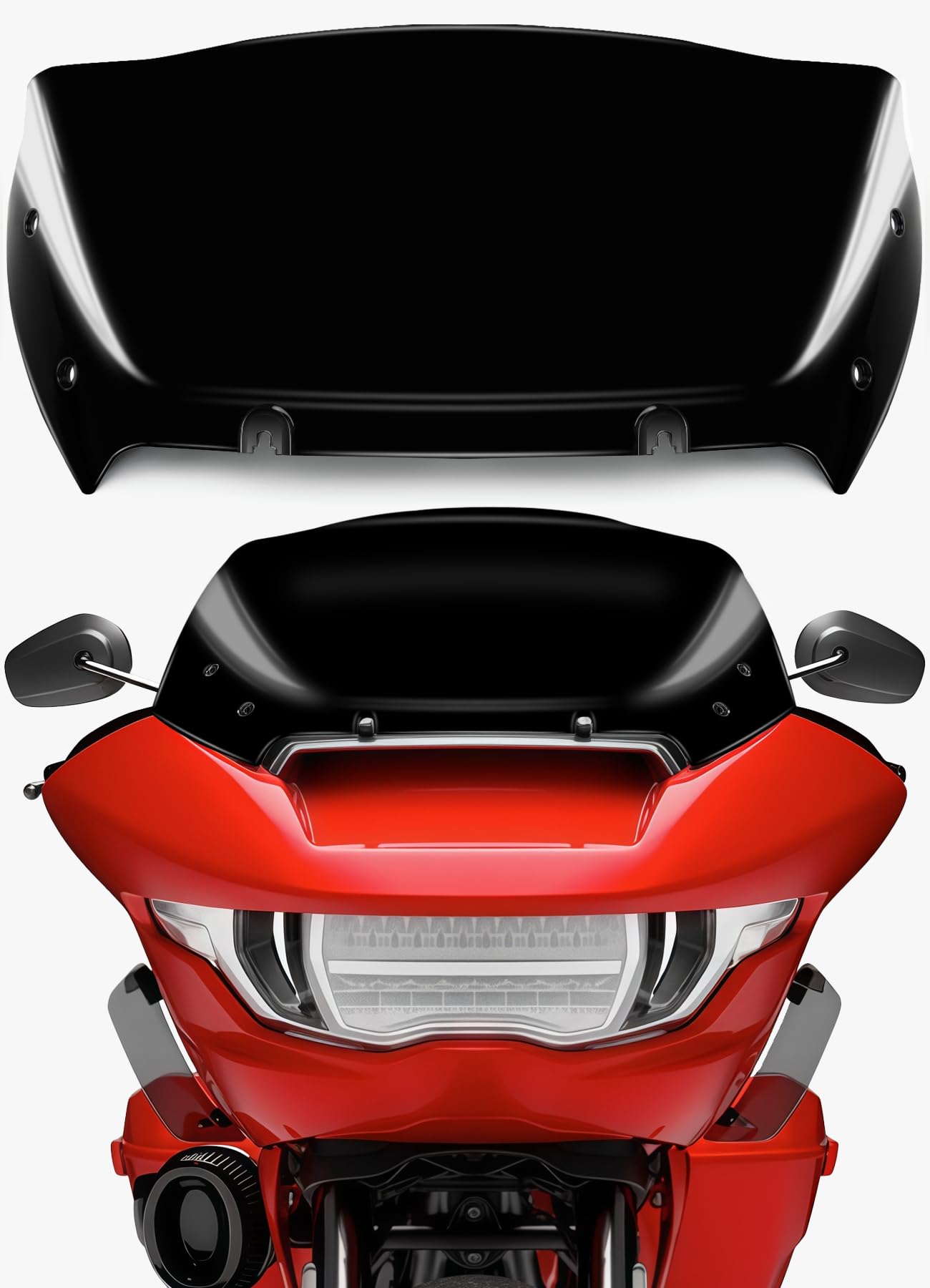 9" Wave Windshield Windscreen Wind Splitter Compatible with Harley Davidson Touring CVO Road Glide FLTRXSE 2023-up,CVO Road Glide ST FLTRXSTSE 2024-up