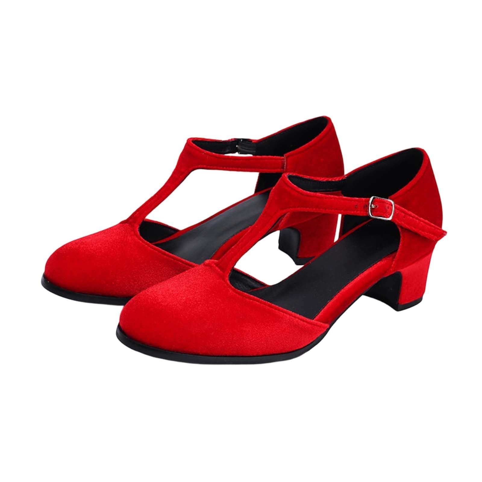 Scarpe Oktoberfest Donna Mary Jane Velluto Principessa Tacco Grosso | Scarpe Dirndl romantiche in velluto, décolleté con fibbia elegante, stile retrò bavarese per festa della birra e cerimonia
