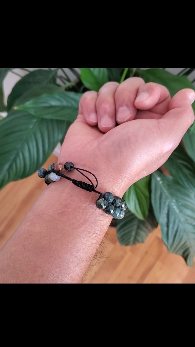 Pulsera de Jade Natural Verde Ajustable 8mm Unisex miniatura 7