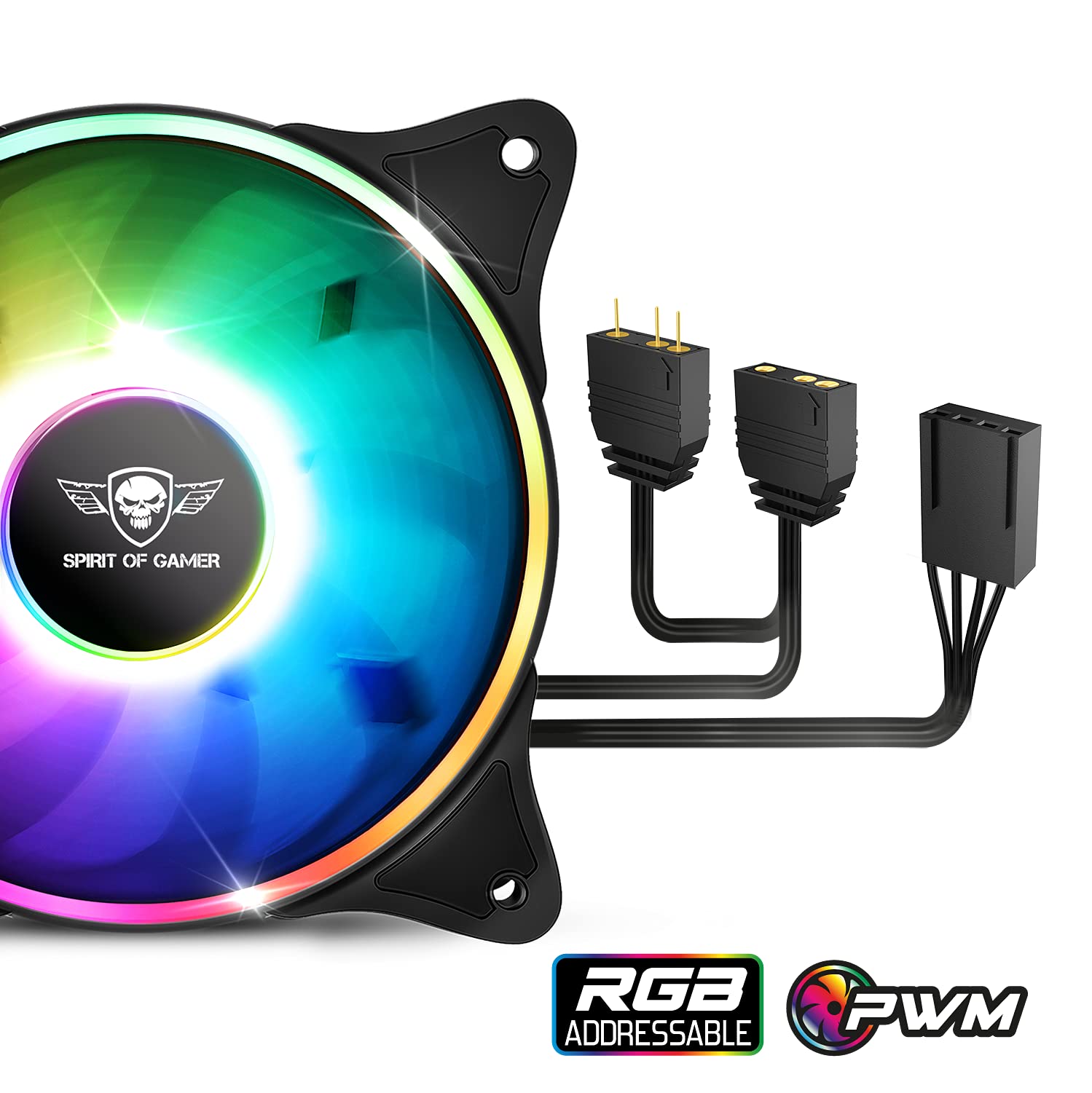 Spirit Of Gamer - LIQUID FORCE 120 ARGB - Kit di raffreddamento ad acqua per processori Intel e AMD - Retroilluminazione RGB indirizzabile a 3 pin / 5 volt - Ventola da 120 mm