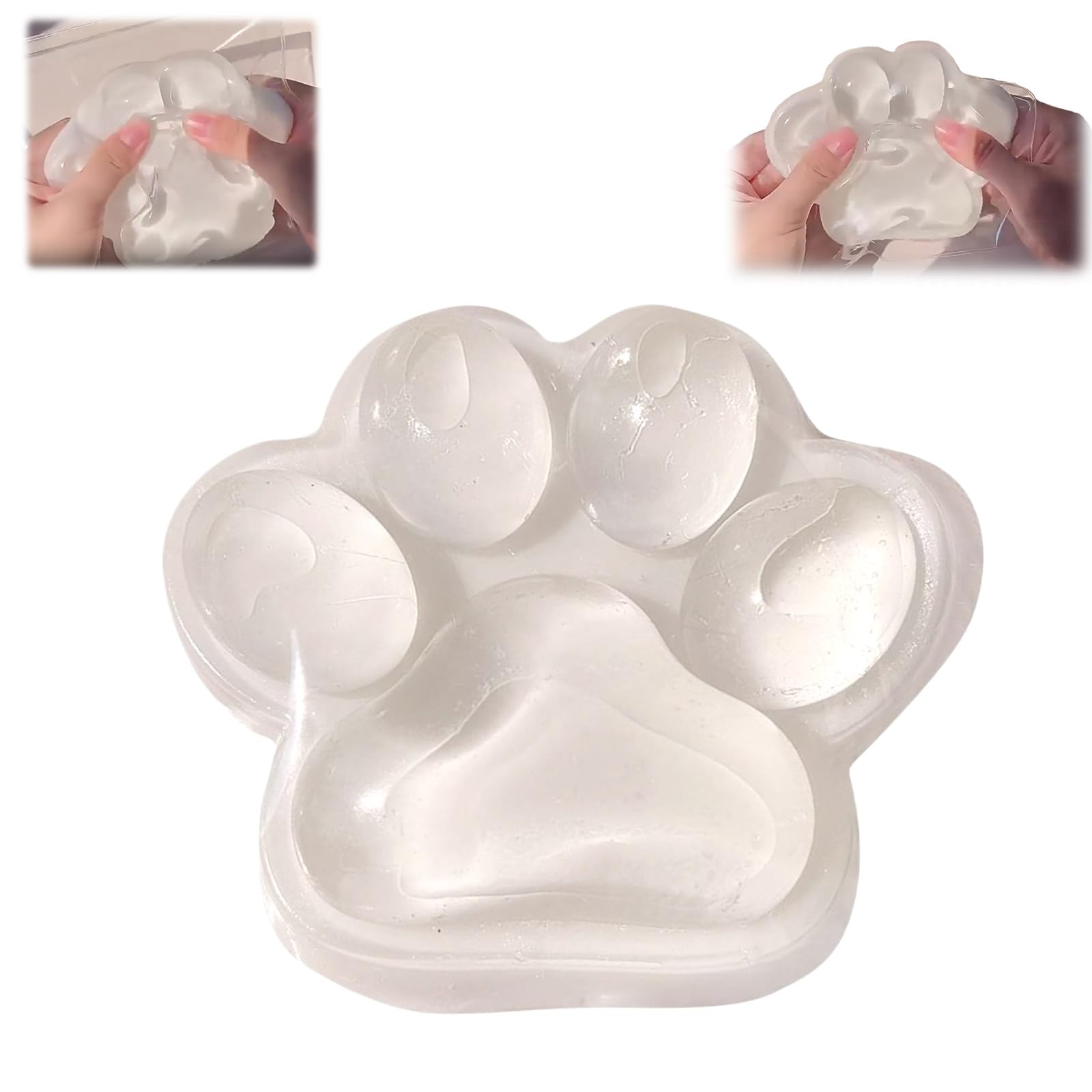 Handmade Squishy Big Cat Paw Squeeze Toys,Large Cat Paw Squishy Toy ,Cute Squishies Toys,Clear Cat Paw Squeeze Toys for Desk Accessory (1PC)