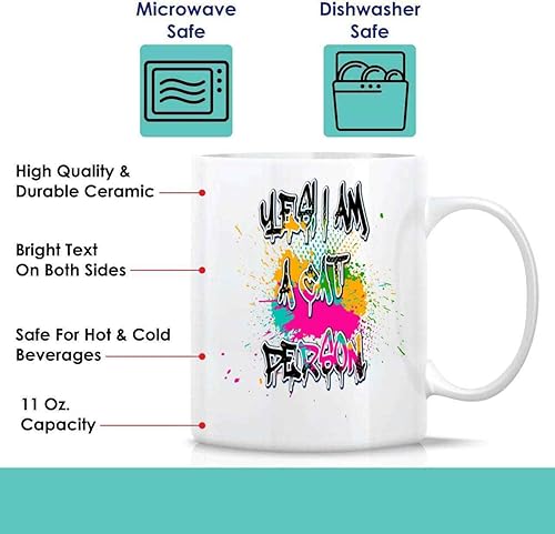 Miniatura 3 de Cat Person's Gift, Ideal Christmas Present for Daughter - Yes I Am a Cat Person, Funny Cute Smart Independent and Clean Based Design 11 Oz White
