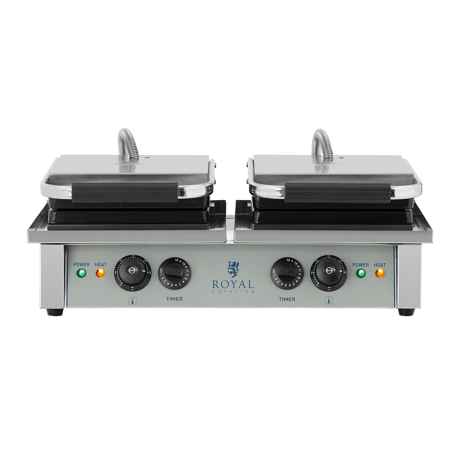 Royal Catering Gofrera Máquina Para Hacer Gofres RCWM-4000-E (Para 4 gofres, Temperatura de 50 a 300 °C, 2 x 2.000 W)