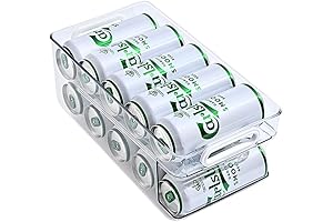 Upgrade 2-Tier Rolling Soda Can Storage Organizer for Tall Skinny Soda/Pop Cans