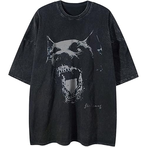 Men's Graphic Oversize Shirt Unisex Streetwear Casual Tunic Tops Loose Harajuku Aesthetic Tee Shirt