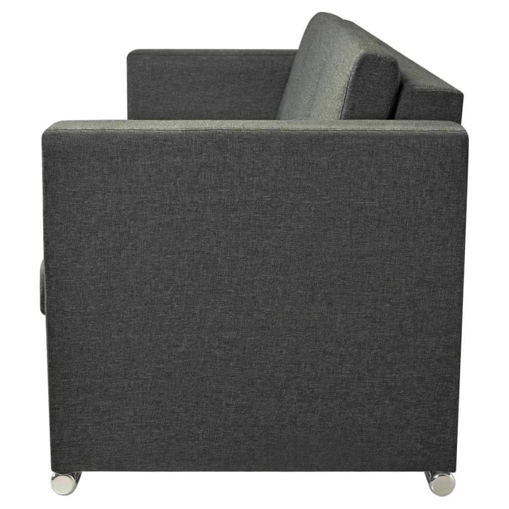 Sofa 3-osobowa, ciemnoszara, do salonu, sypialni, gabinetu, salonu, sypialni, biura, salonu