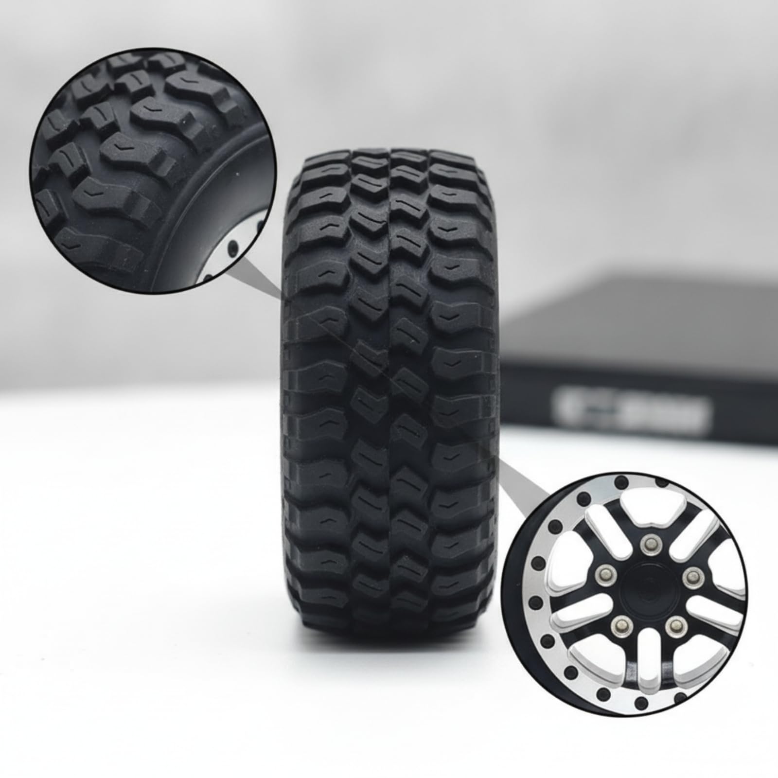 4 Stück RC Räder mit Metallnabe Universal Zubehör Stabil für Modellbauer, Silber