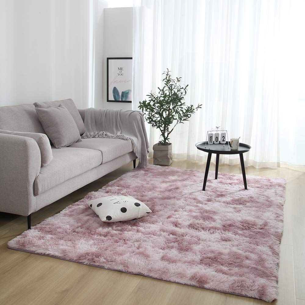 Chambre tapis moquette salon rose violet dégradé 120x200cm à cheveux longs