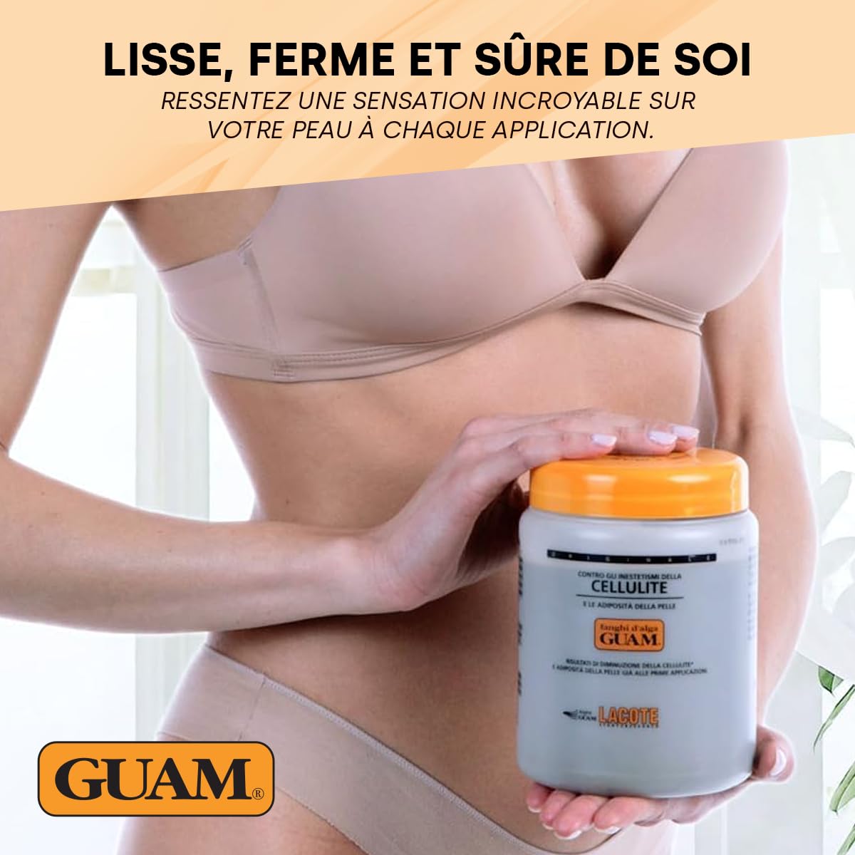 Guam Boue d’Algues Anti-Cellulite - 1kg Masque Corps Chauffant Pour Cuisses et Fesses - Soin Raffermissant Anti-Capiton - Réduit l’Aspect Peau d’Orange - Fermeté Renforcée et Lissage Visibles