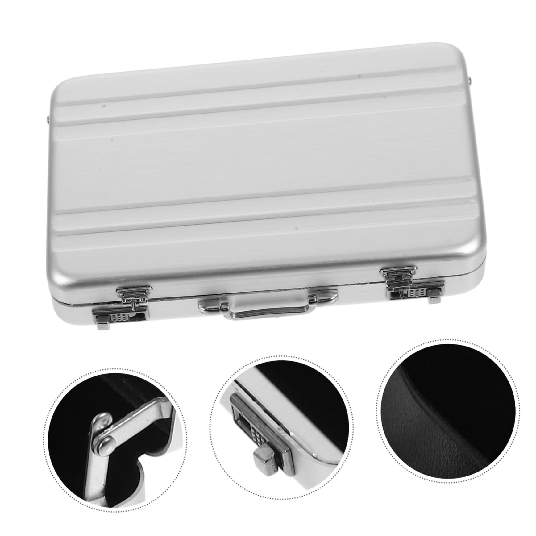 SHINEOFI 5 Pezzi Scatola Porta Biglietti Da Visita Contenitori Custodia Per Schede Flash Portafoto Supporto Per Immagini Desktop Organizzatore Di Schede Flash Silver Lega Di Alluminio