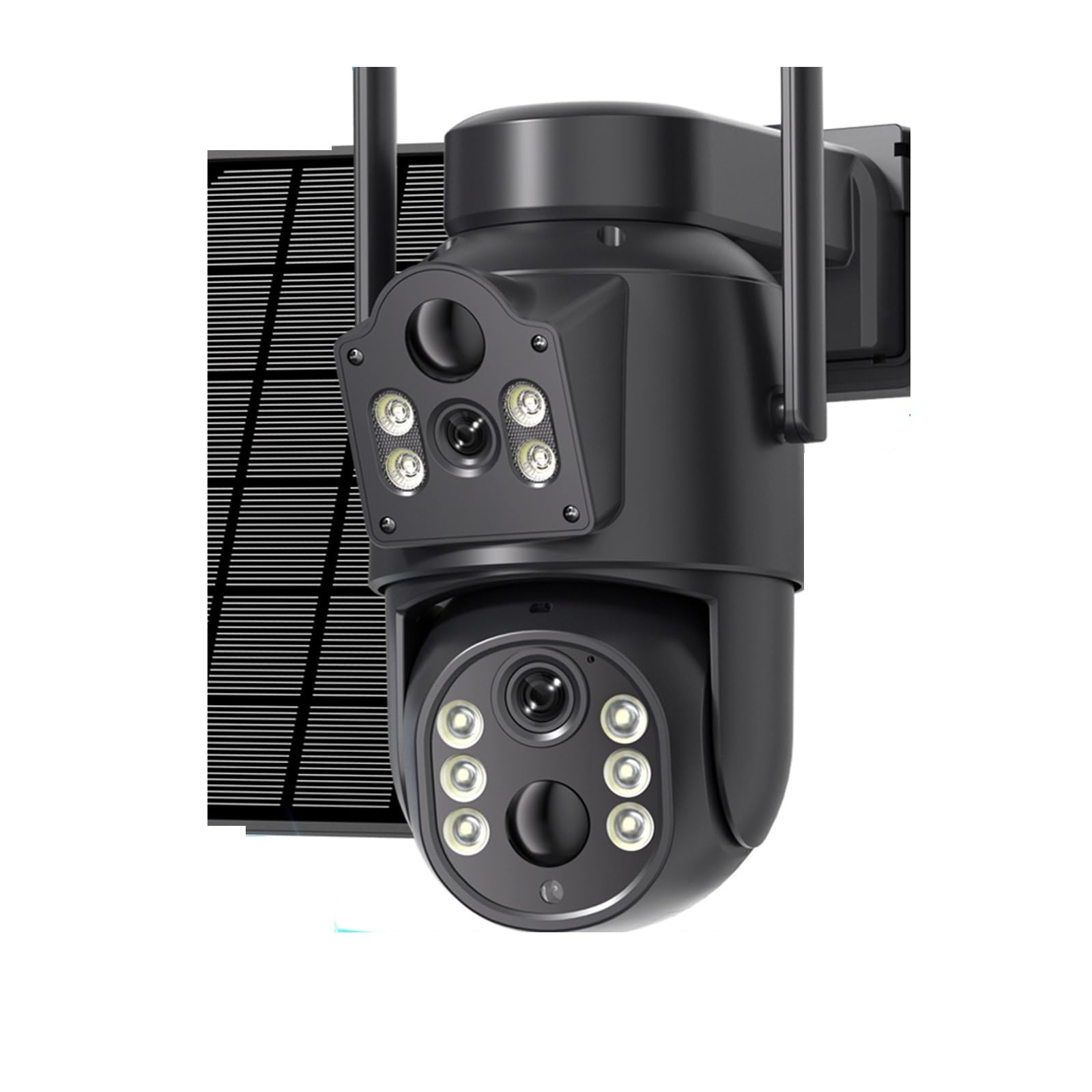 Oshpmbdlyfj One Color 8Mp Outdoors Solar Wifi Camera With 7800 Mah Battery Dual Lens 5X Digital Zoom Ptz Camera Color Security Surveillance Cctv(6Mp 64G Sd Card)