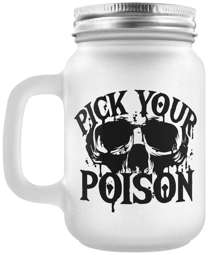 Grindstore Nc Pick Your Poison Frosted Mason Jar 13Cm