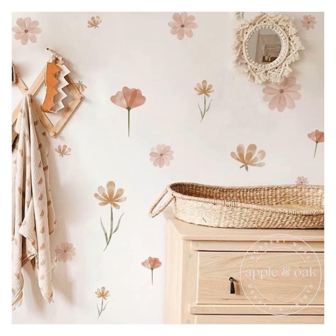 GADGETS WRAP Boho Nursery Floral Flower Wall Decal for Home Office Room Decoration-image-15