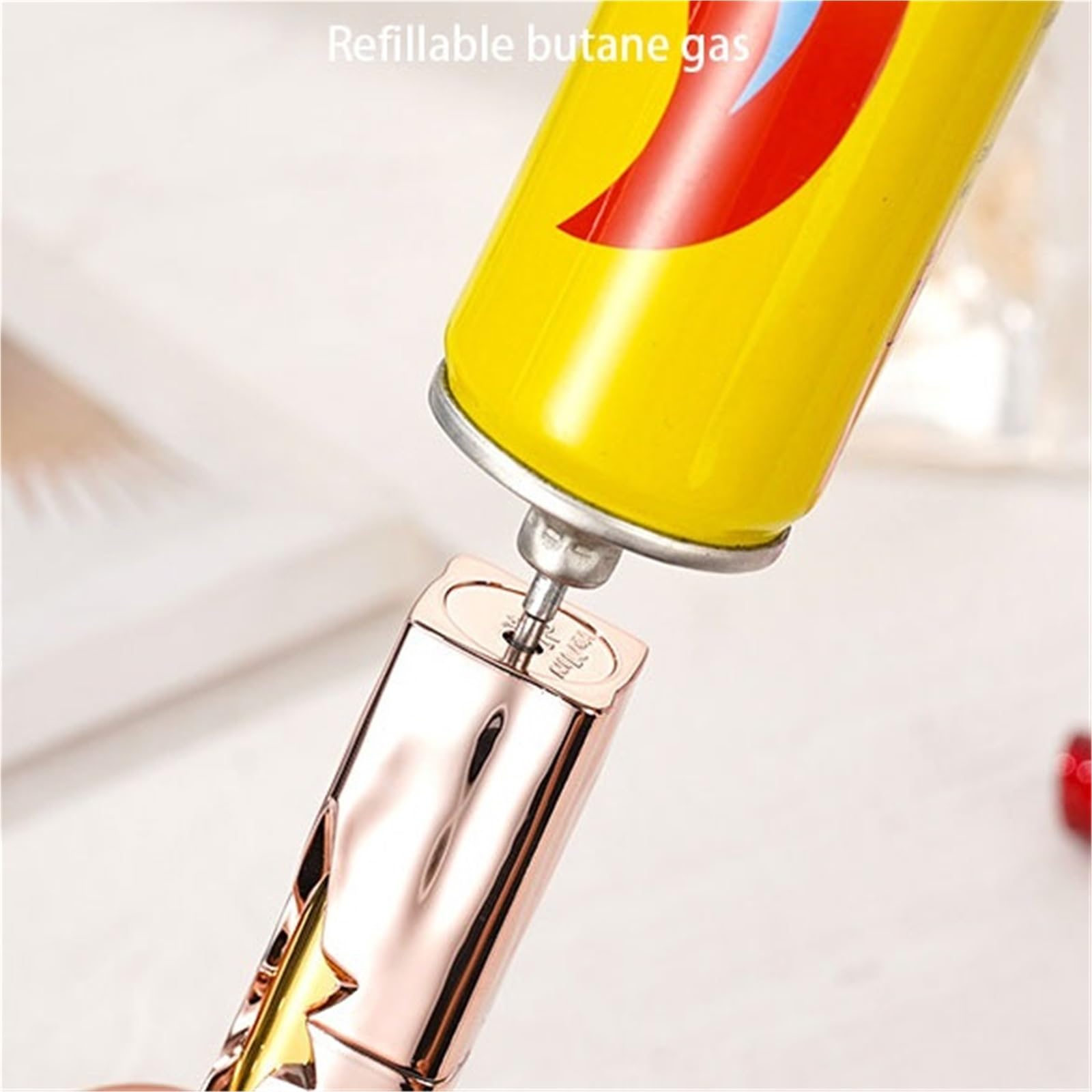 Encendedor portátil de llama suave, tamaño de llama ajustable, gas butano recargable, perfecto para cigarrillos, fogatas, velas, paquete de 2 para regalos