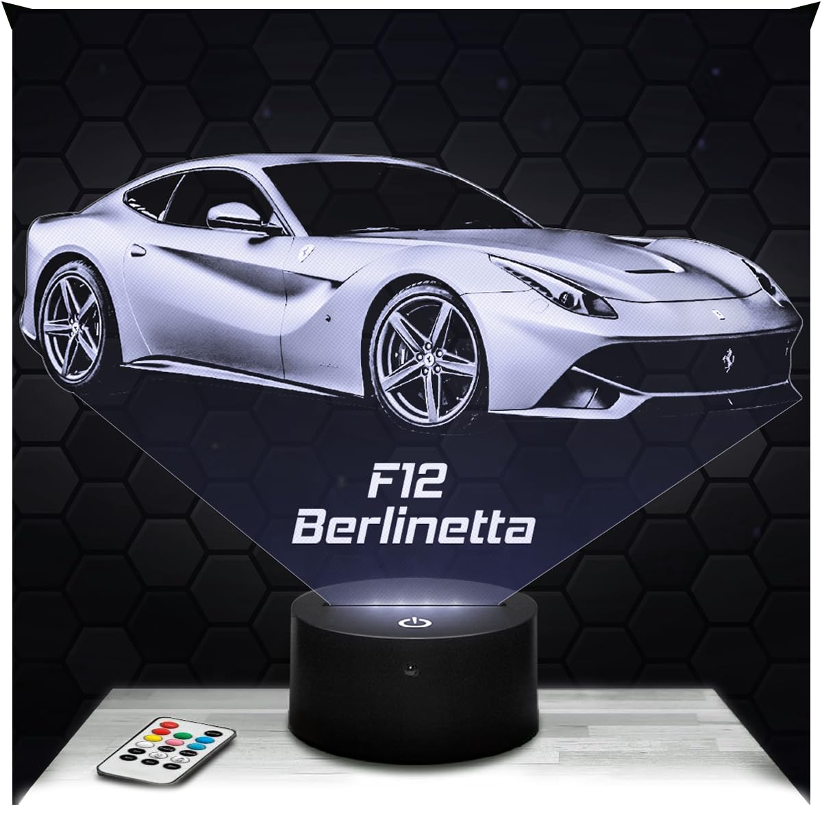 Lampephoto.fr - Car F12 Berlinetta F Supercar Tuning 3D Lamp Decoration, Gift Idea for Men Car F12 Berlinetta F Adult Night Light Room Decor, Original Christmas, Gift Idea, Led Bedside, Merchandising