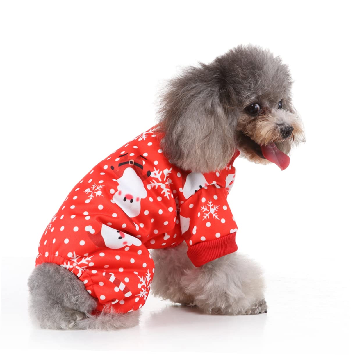 HMJGDHX 2 Pezzi Vestiti Natalizi per Cani Completi per Animali Domestici Caldo Modello Babbo Natale Abito Natalizio per Cucciolo XL Maglione Natalizio