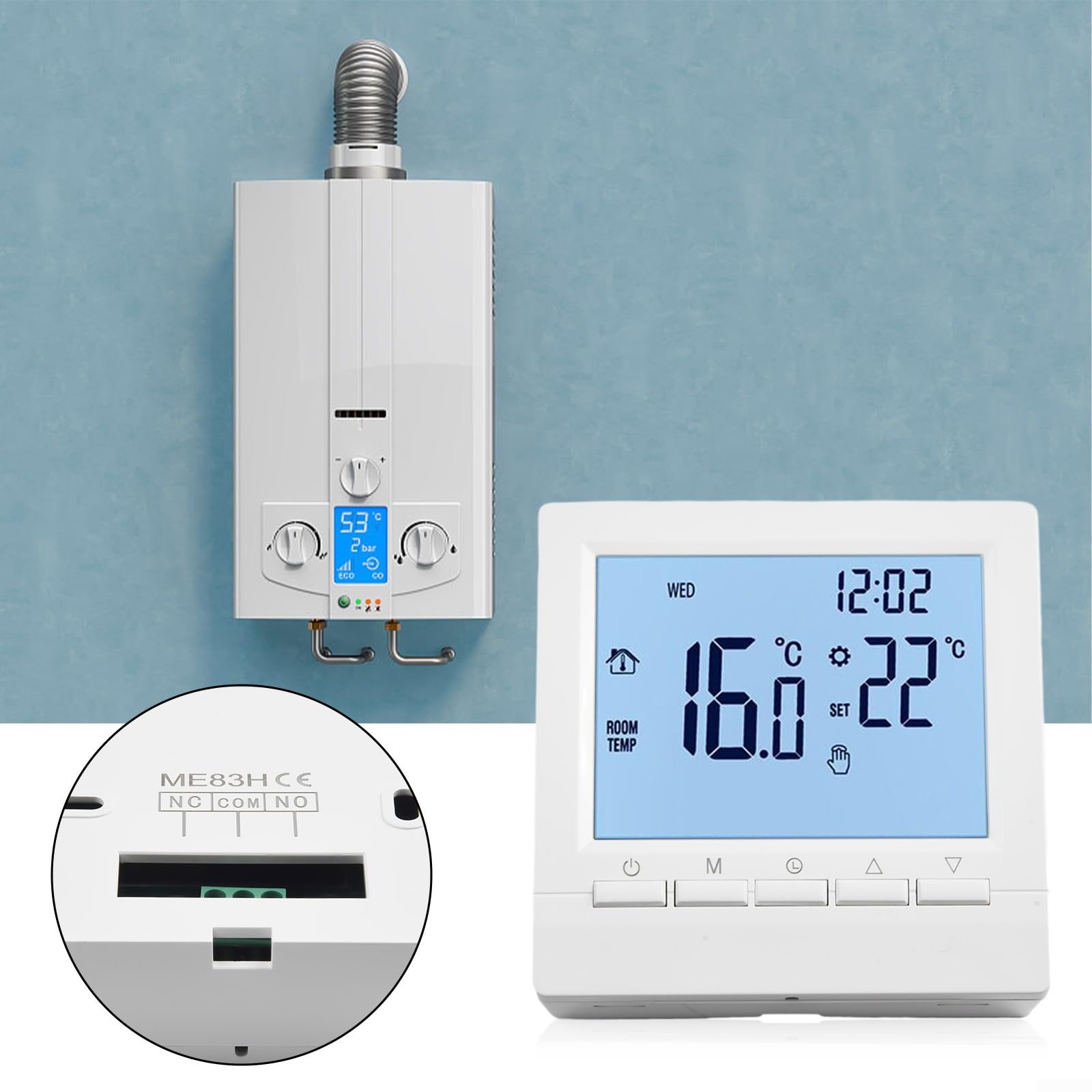 KETOTEK Vloerverwarming Thermostaten Digitaal Programmeerbare kamerthermostaat LCD-aanraakscherm Elektrische verwarming temperatuurregelaar met vloersonde