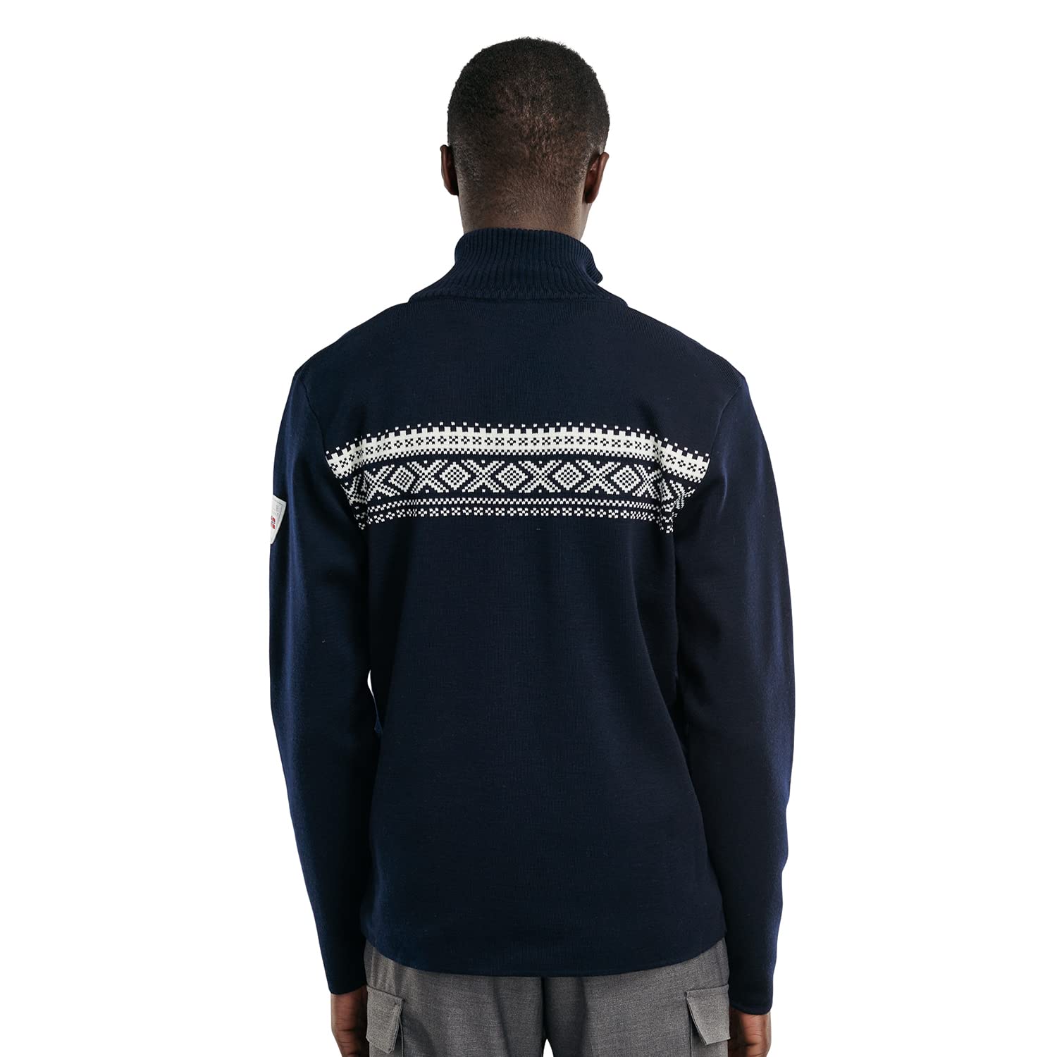 Dale of Norway Dalestolen - Suéter de lana merino con cuello alto para hombre, suéter de cuello alto con cremallera de un cuarto, suéter de esquí de cuello alto