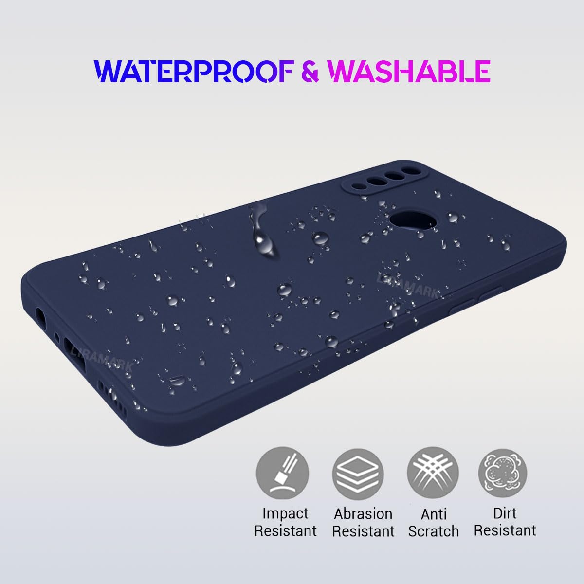 LIRAMARK Silicone Soft Back Cover Case for Samsung Galaxy A20s (Blue) — Amazon image 5