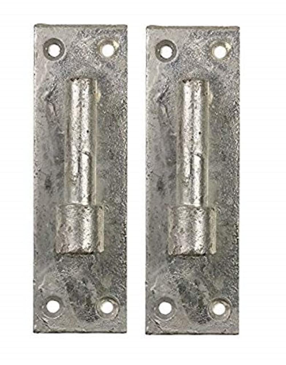 Merriway BH06856 (2 Pcs) Gate Hinge Brackets 13mm Pin Heavy Duty Wrought Iron Galvanised - Pack of 2 Pieces