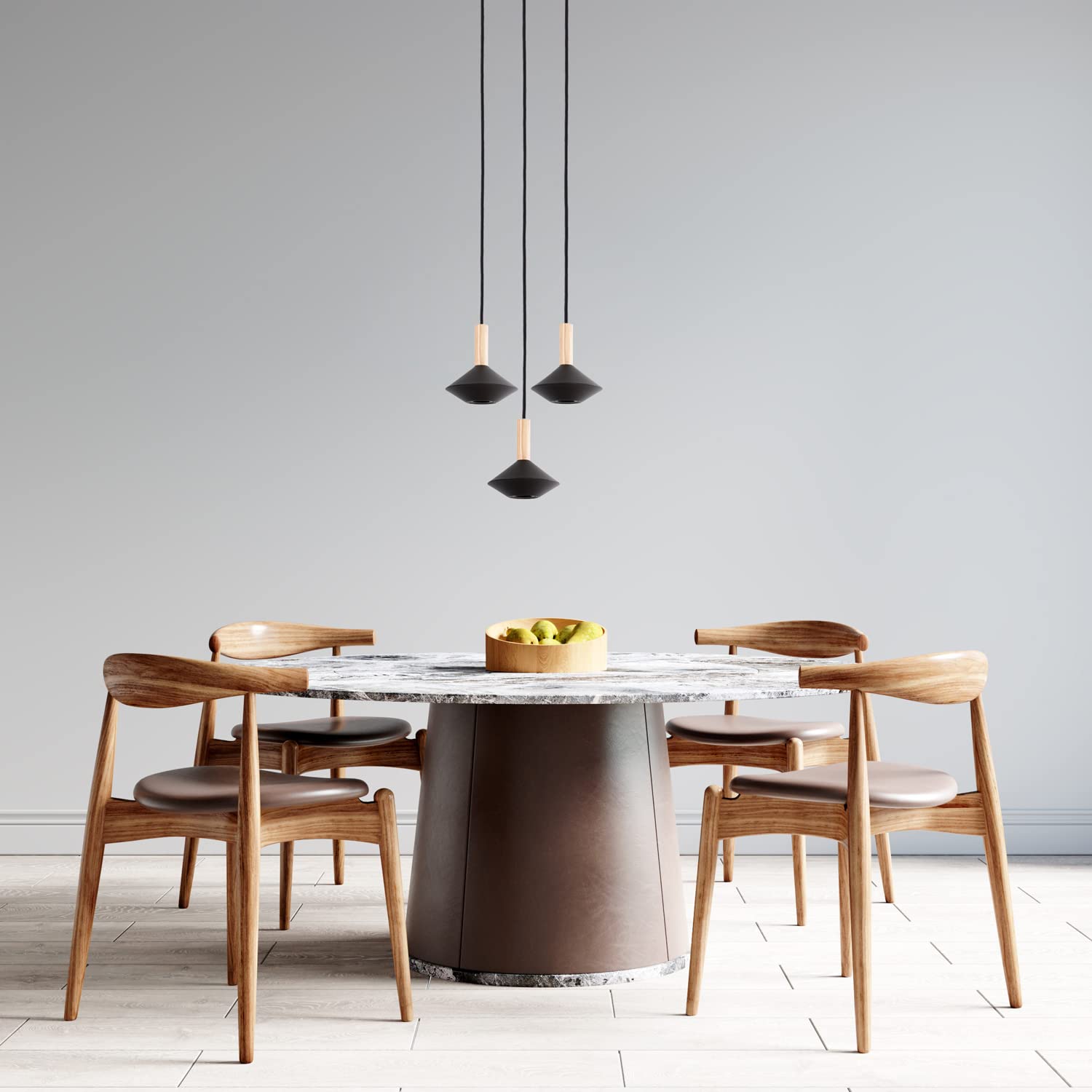 Paco Home Pendelleuchte In Schwarz – Skandi-Design Mit Holz & Stahl, Dimmbar & Längenverstellbar