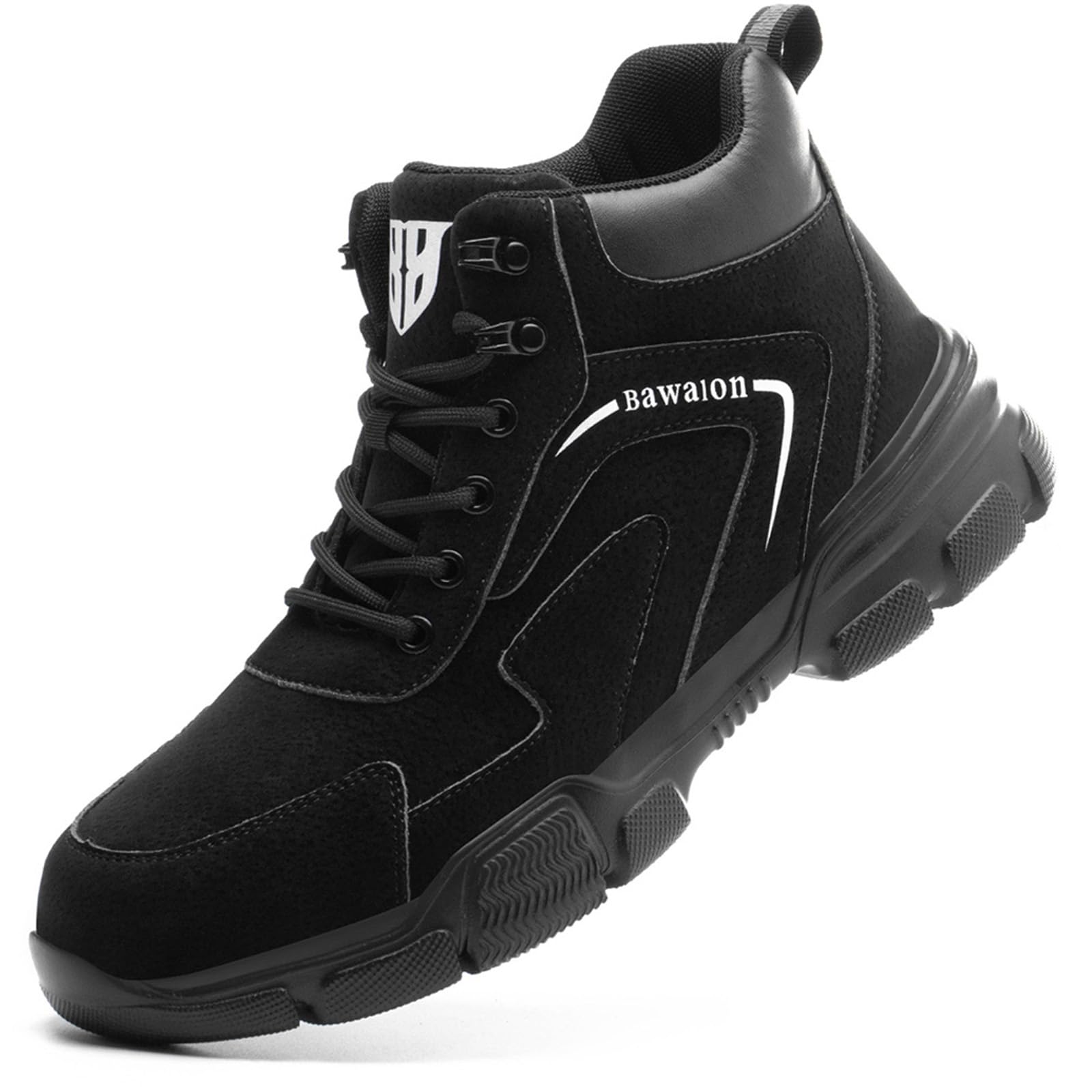 Nasogetch Buty ochronne męskie buty robocze damskie stalowe noski buty lekkie buty ochronne wygodne, Czarny, 41.5 EU