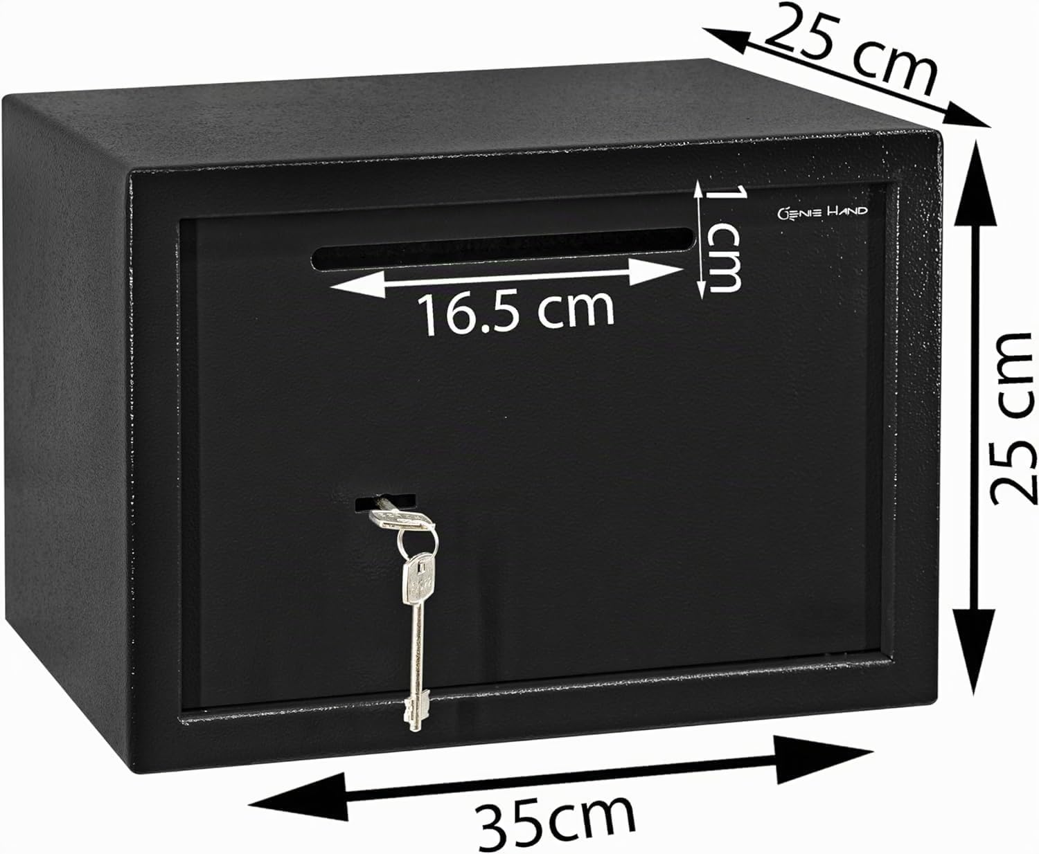 Genie Hand | Coffre Fort d'Armoire avec Serrure Mécanique de Dépôt pour la Maison – Serrure a Double Touches de Carte - Fente Anti-Pêche