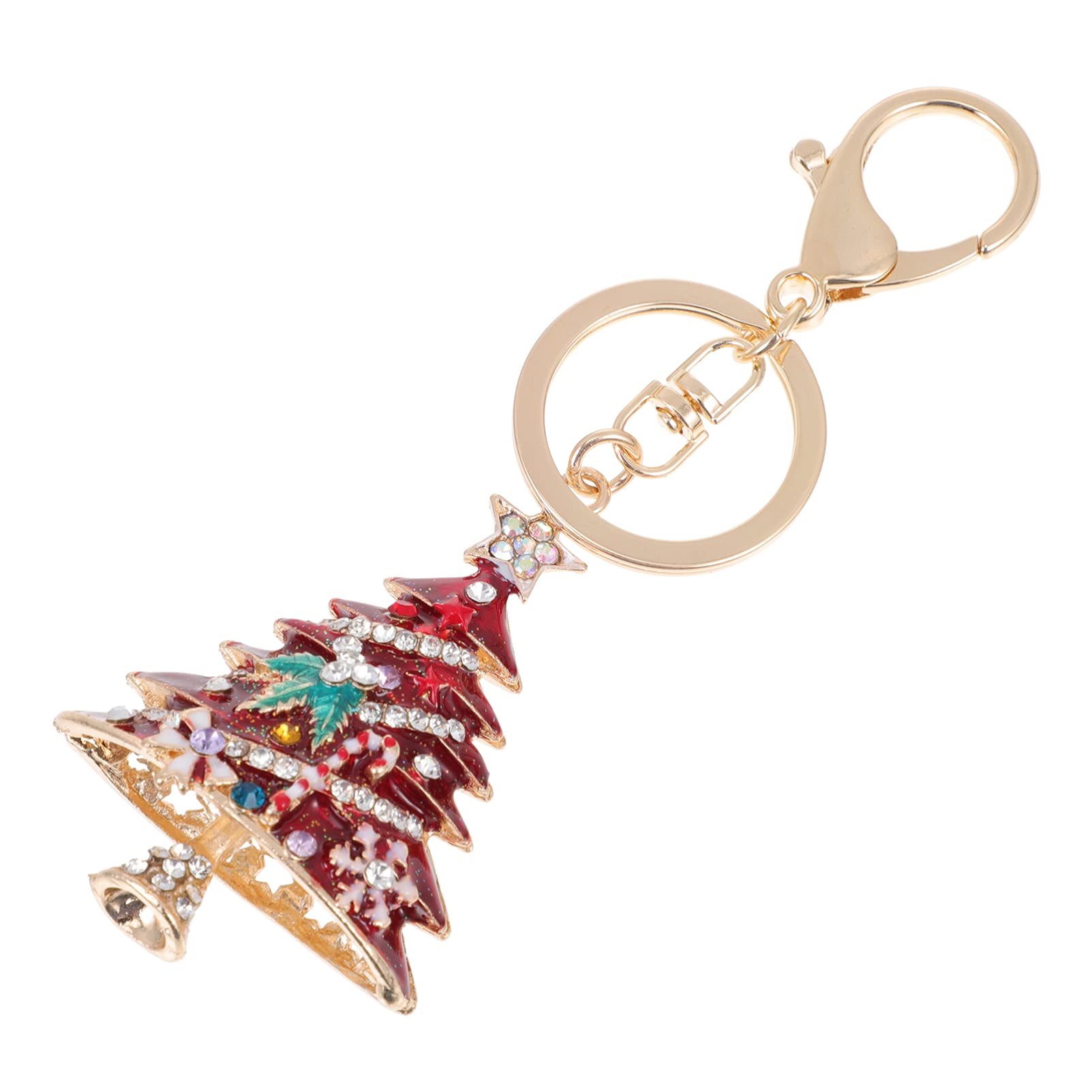 ULTNICE Christmas Tree Keychain Rhinestone Keychains Keyrings Sparkling Bag Pendant Gift for Christmas Parties Wendings