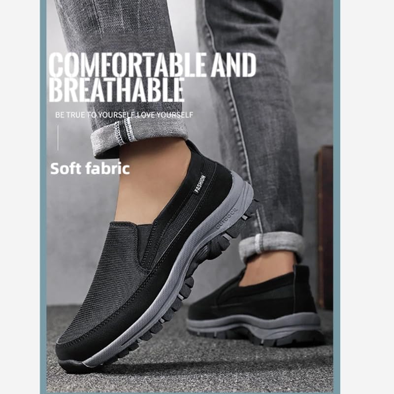 Men's Orthopedic Shoes, Non-Slip with Arch Support, Comfortable, Breathable, Lightweight, Soft Sole, One-Step Canvas Outdoor Hiking Sports Shoes2