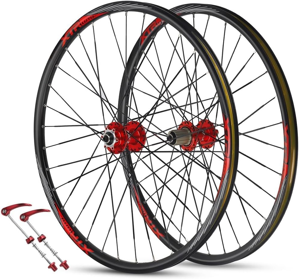 KUNYOS 26 27,5 29 Zoll Mountainbike Laufradsatz Schnellspanner MTB Laufräder Scheibenbremse Ultraleicht 32H Radsatz 120 Klicks, Für 7-12S Kassette,26inch