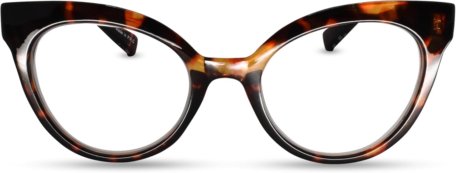 Tortoise Brown Oversized Cat Eye...