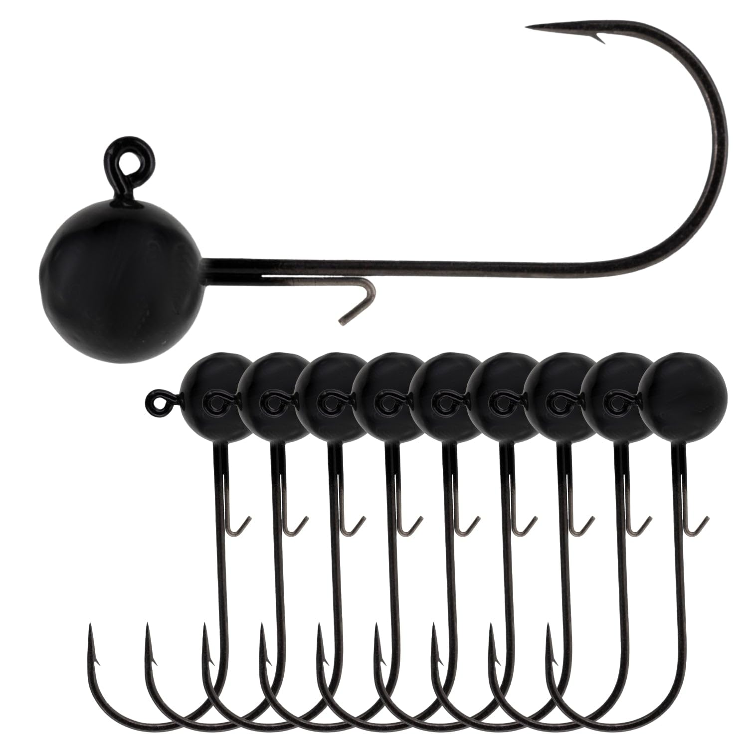 Reaction Tackle Durable Ball Jigs- for Bass and Saltwater Fishing- 10 per Pack- Corrosion-Resistant