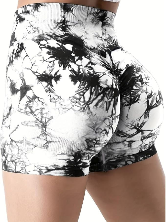 Women's 6 Piece Workout Gym Shorts, High Waisted Butt Lifting Scrunch Butt Seamless Booty Shorts, Perfect for Biker &Yogar