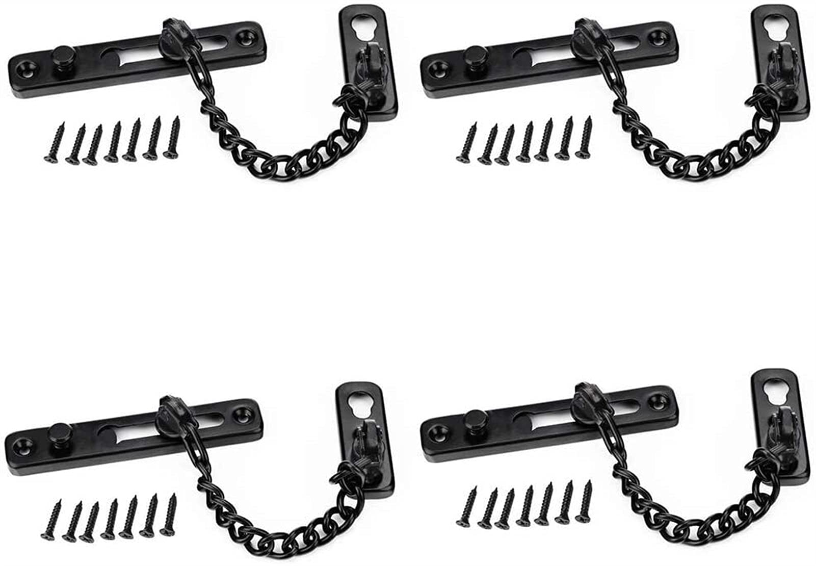 NVSFZGIYG Door Chain Lock, Safe Buckle,Latch Safety Limiter,4PCS Home ChainHome Hotel Bolt Anti-Theft
