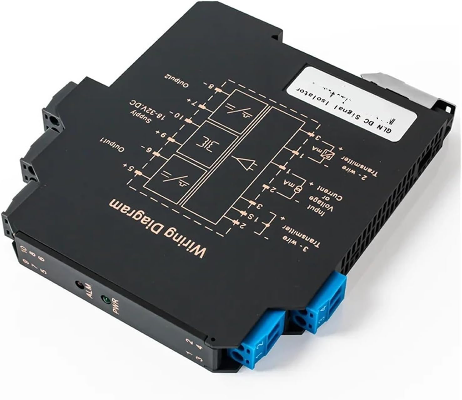 0-5V to 4-20mA 0-10V DC24V 1 in 2 Out Ultra-Thin Analog Signal 35mm DIN Rail(4-20ma Output)