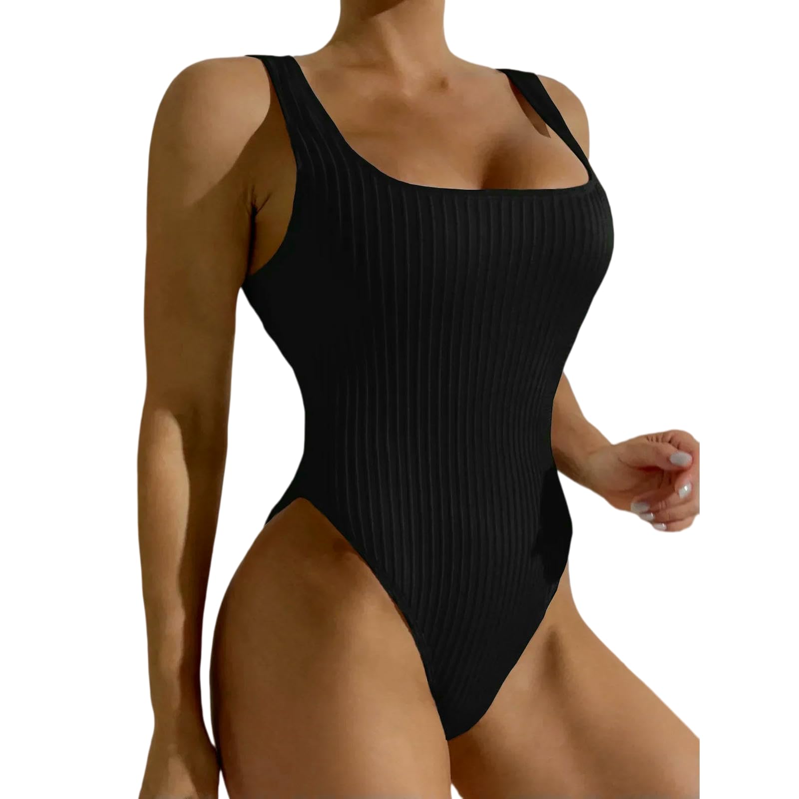 Costume Intero in Poliammide con Scollo Quadrato | Costume da bagno intero da donna con scollo quadrato