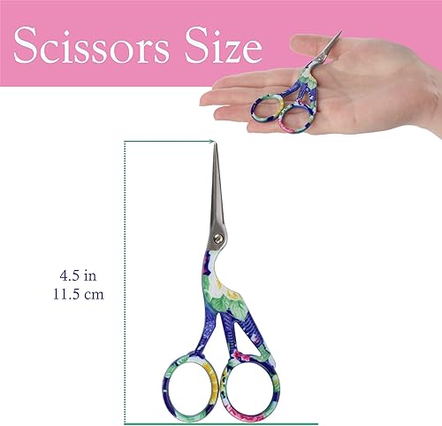 Vista 22 de JubileeYarn - Tijeras de cigüeñas de acero inoxidable para bordado, tamaño pequeño, color amarillo, 1 par Cigüeña Pequeña Amarillo