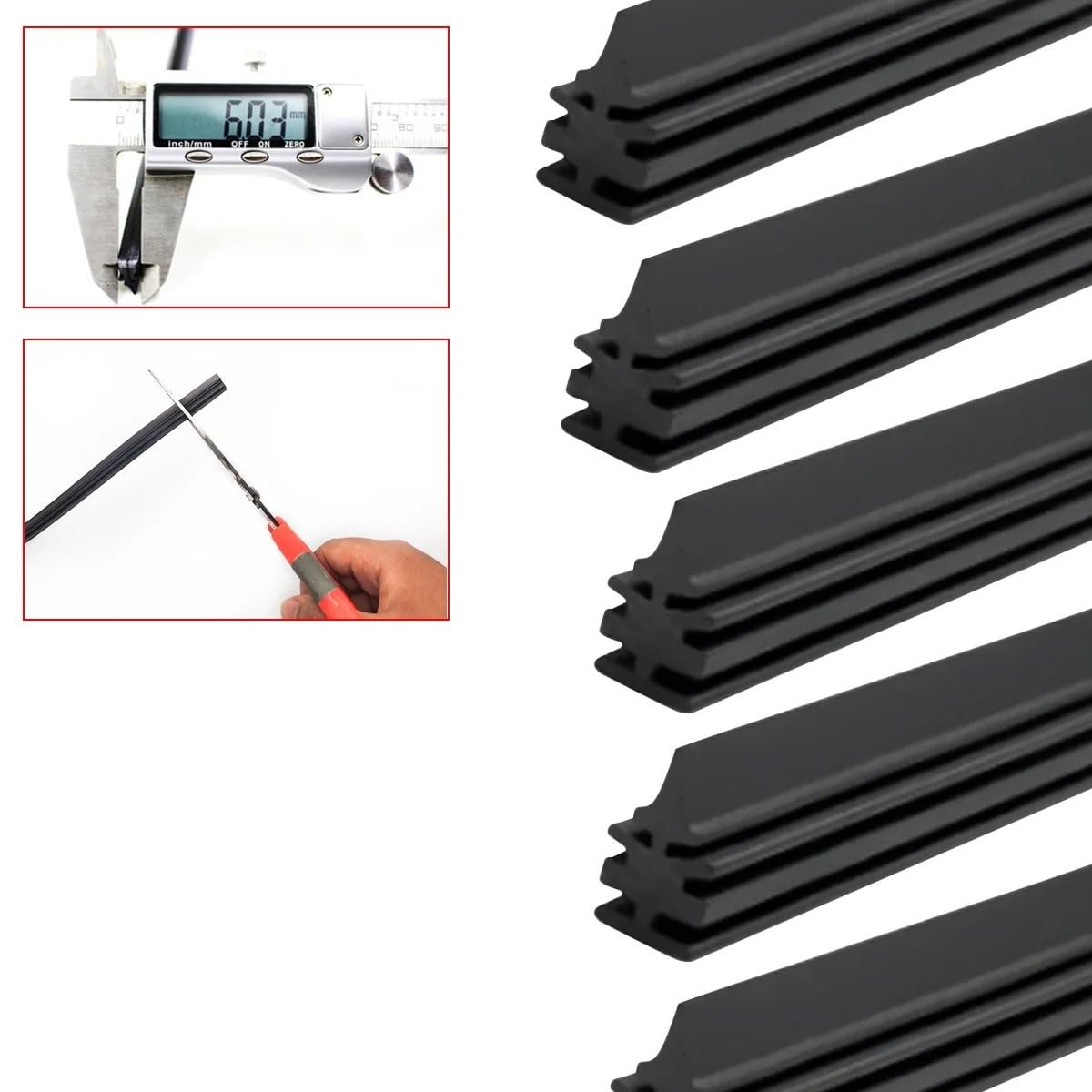 Escobilla limpiaparabrisas Para Limpiaparabrisas Coche 6 Mm, Natural | 10 Tiras De Goma Para Limpiaparabrisas Coche 6 Mm, Natural, 14, 16, 17, 18, 19, 20, 21, 22, 24, 26, 28 30 Pulgadas