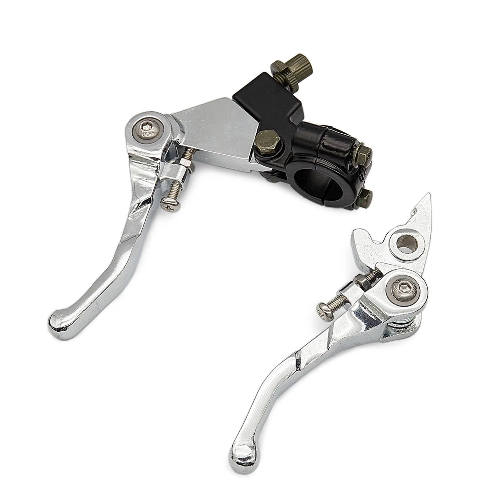 Folding Motorcycle Brake Levers Clutch Lever Set for Motorcycle Pit Bike ATV Quad 50cc 110cc 125cc 140cc 160cc 200cc Pit Pro Xmoto BSE KAYO (Silver)